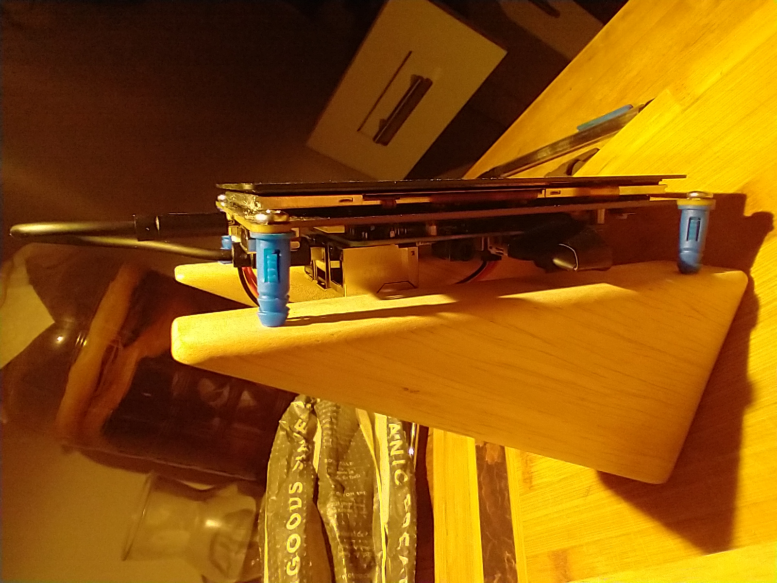 Screen mounted with spacers